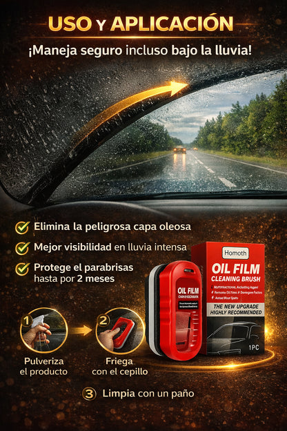 Cepillo Limpia Vidrios + Líquido de Repuesto Incluido